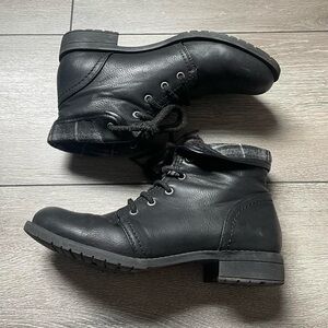 Black Leather Ankle Boots